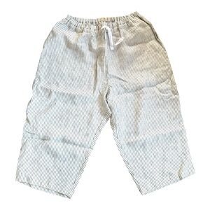 Not Perfect Linen Tokyo Striped Cropped Linen Pant Size M/L
